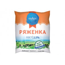 Ряженка 2,5% плёнка 450г Кубарус