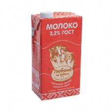 Молоко 3,2% 1л тетра-пак Любаня из Кубани